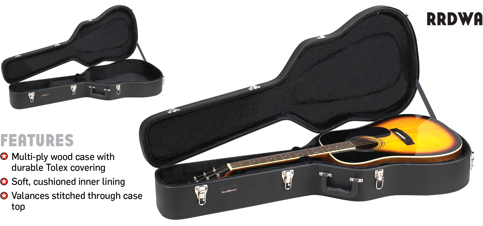 Wood Dreadnought Acoustic Guitar Case RRDWA