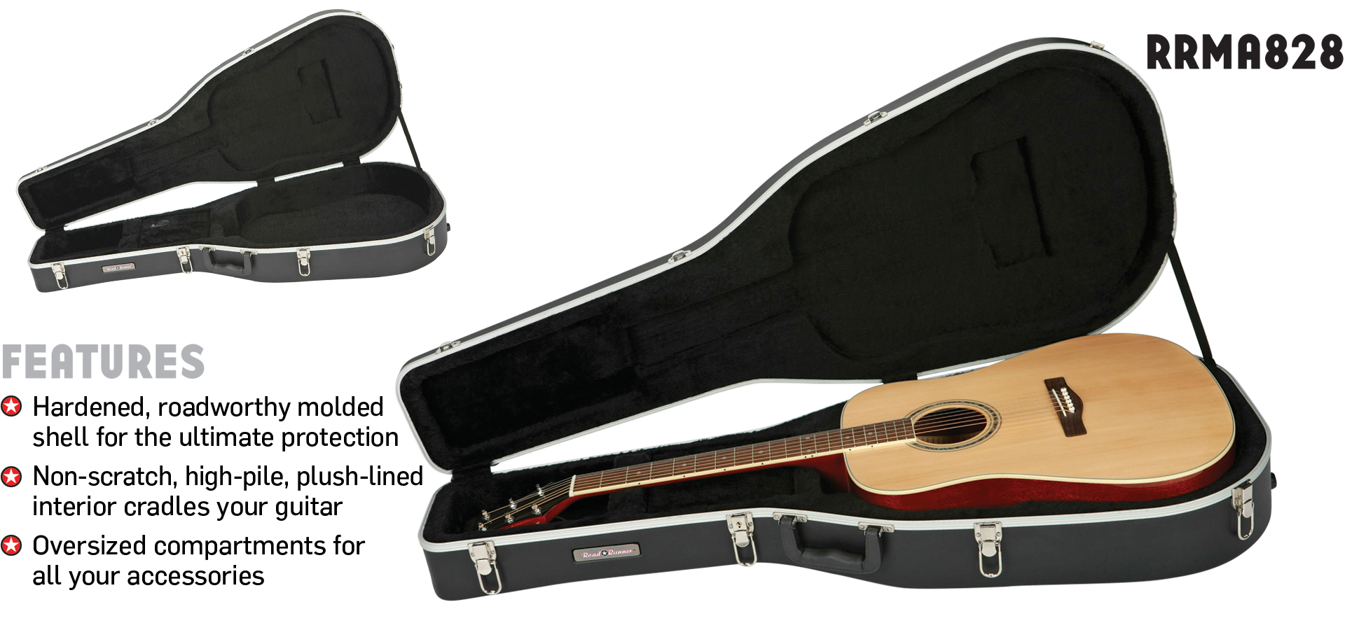 Molded Acoustic Guitar Case Road Runner RRMA828