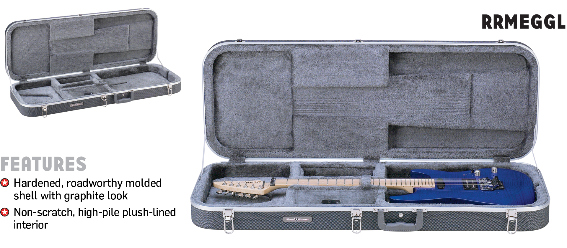 Graphite Looking Electric Guitar Case RRMEGGL